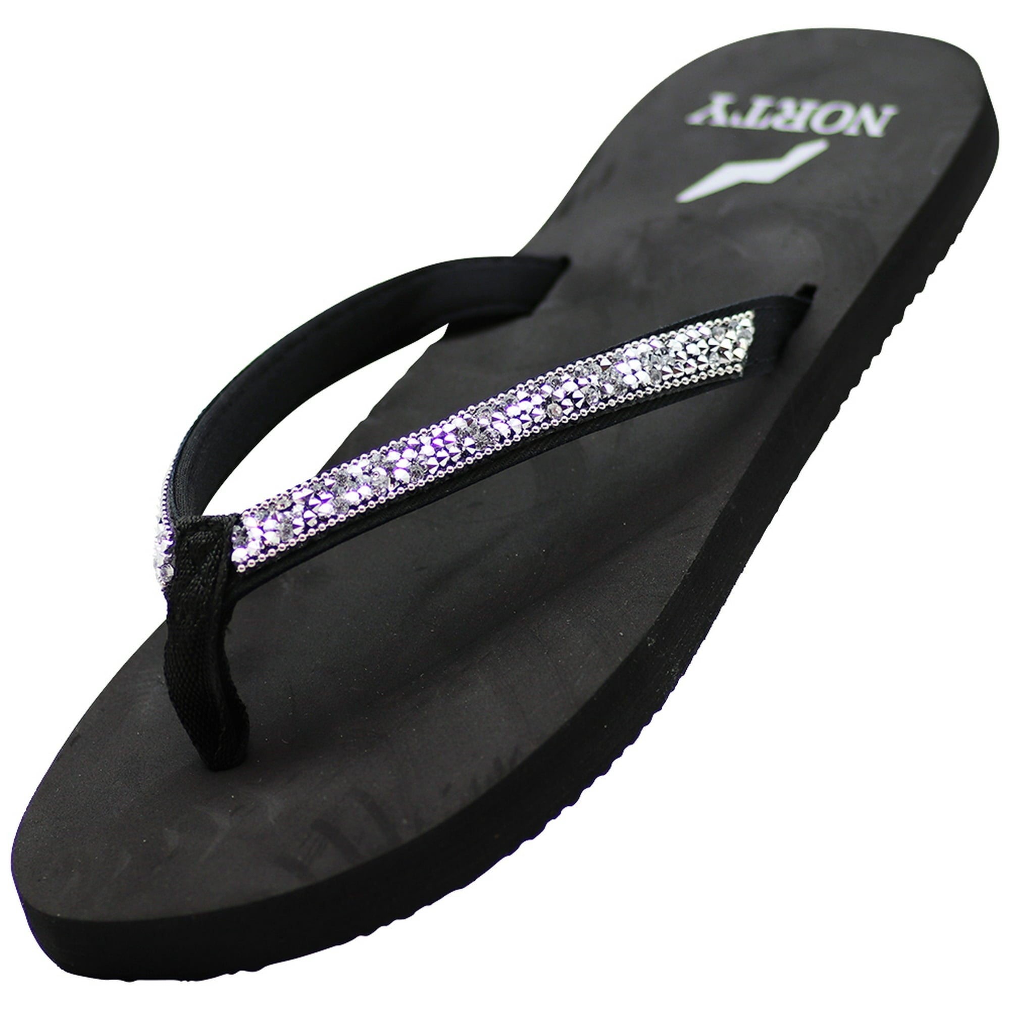 NORTY Women's Flip Flops Adult Female Sandals Black Gem (12051)